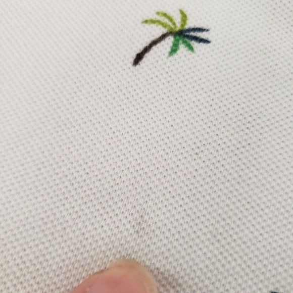 Scotch & Soda Mens Palm Tree Polo Size XXL White Short Sleeve Collar Buttons - Picture 11 of 14